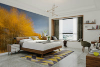 Captures the essence of a majestic autumn forest.
