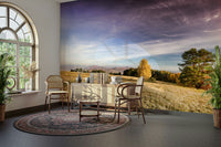 The mural covers a significant wall area, creating an expansive view.
