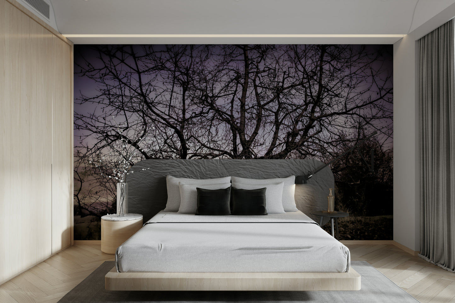 Twisted Tree Silhouette | Moody Landscape Photography | Barren Beauty Wall Mural