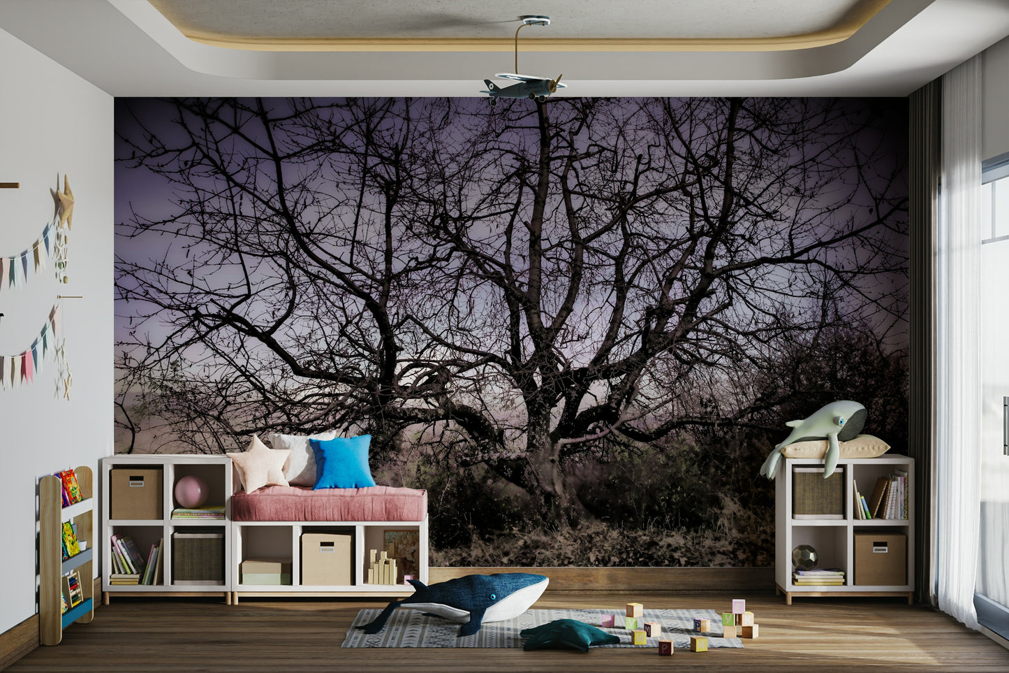 Twisted Tree Silhouette | Moody Landscape Photography | Barren Beauty Wall Mural