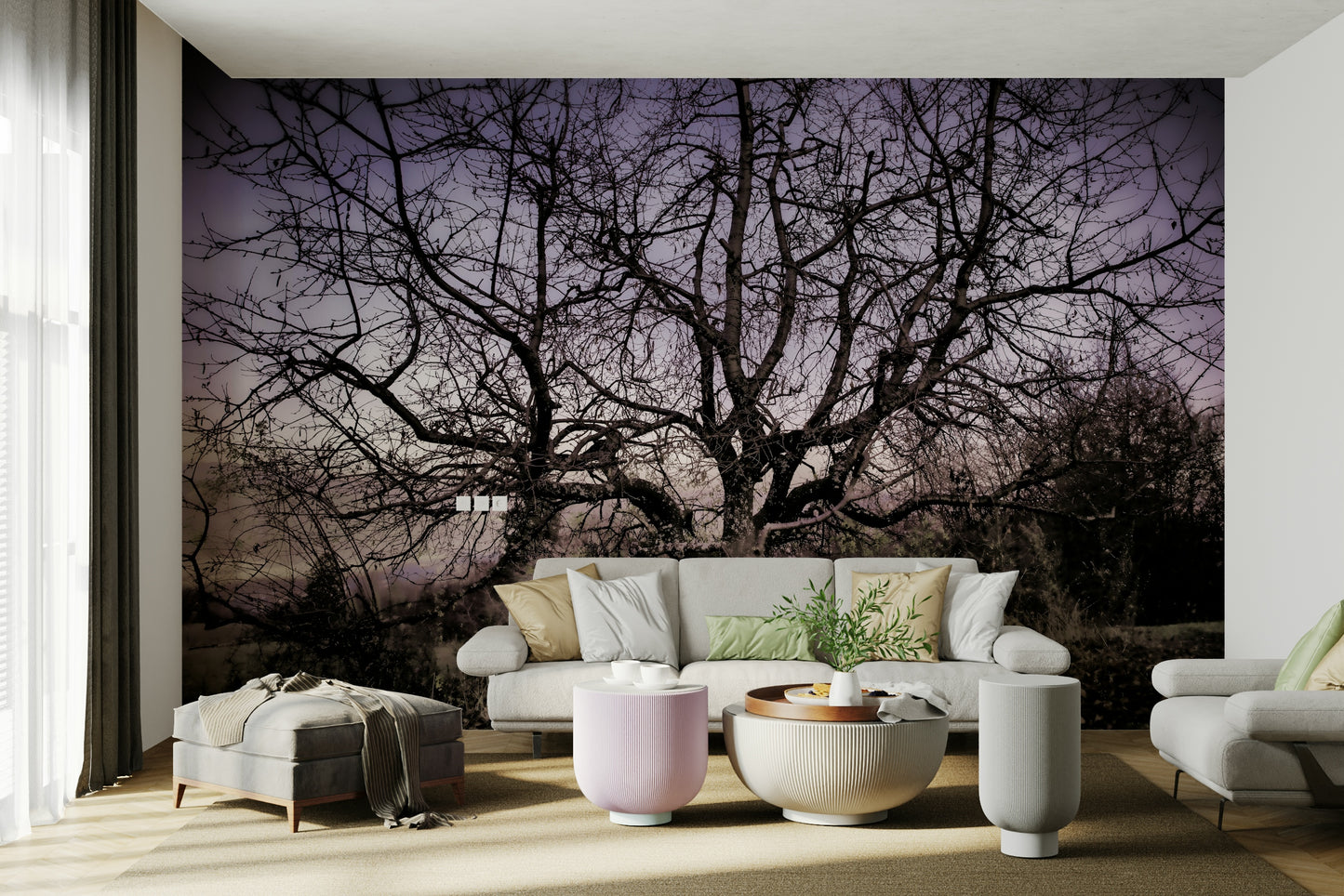 Twisted Tree Silhouette | Moody Landscape Photography | Barren Beauty Wall Mural