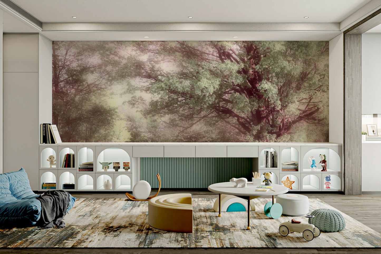 Ethereal Green Tree Art Print | Tranquil Nature Photography | Soft Pastel Landscape Decor Wall Mural