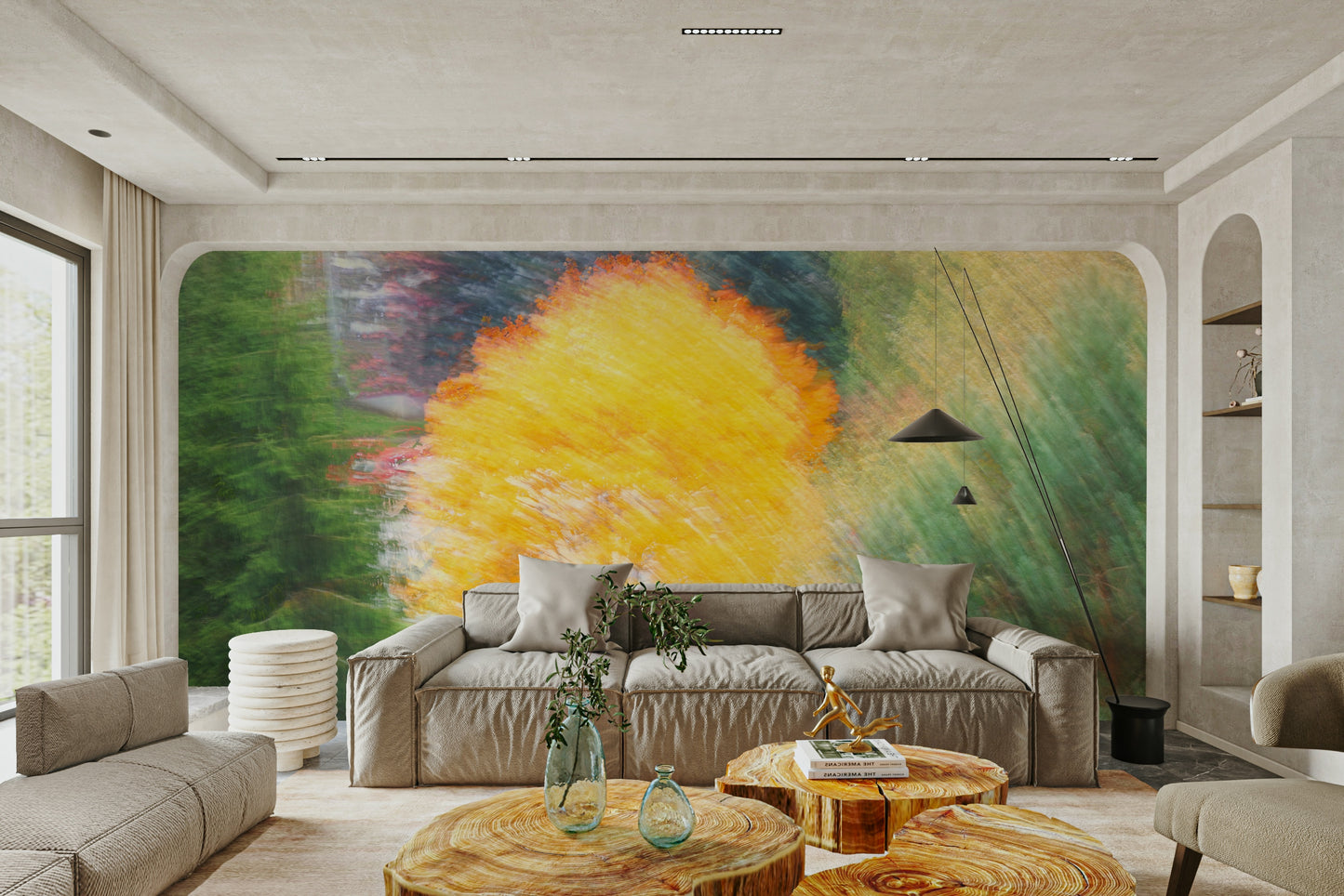 Golden Autumn Tree - Abstract Nature Photography - Vibrant Fall Colors Wall Mural