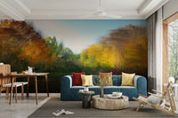 The wall mural is the main feature on a bedroom wall.

