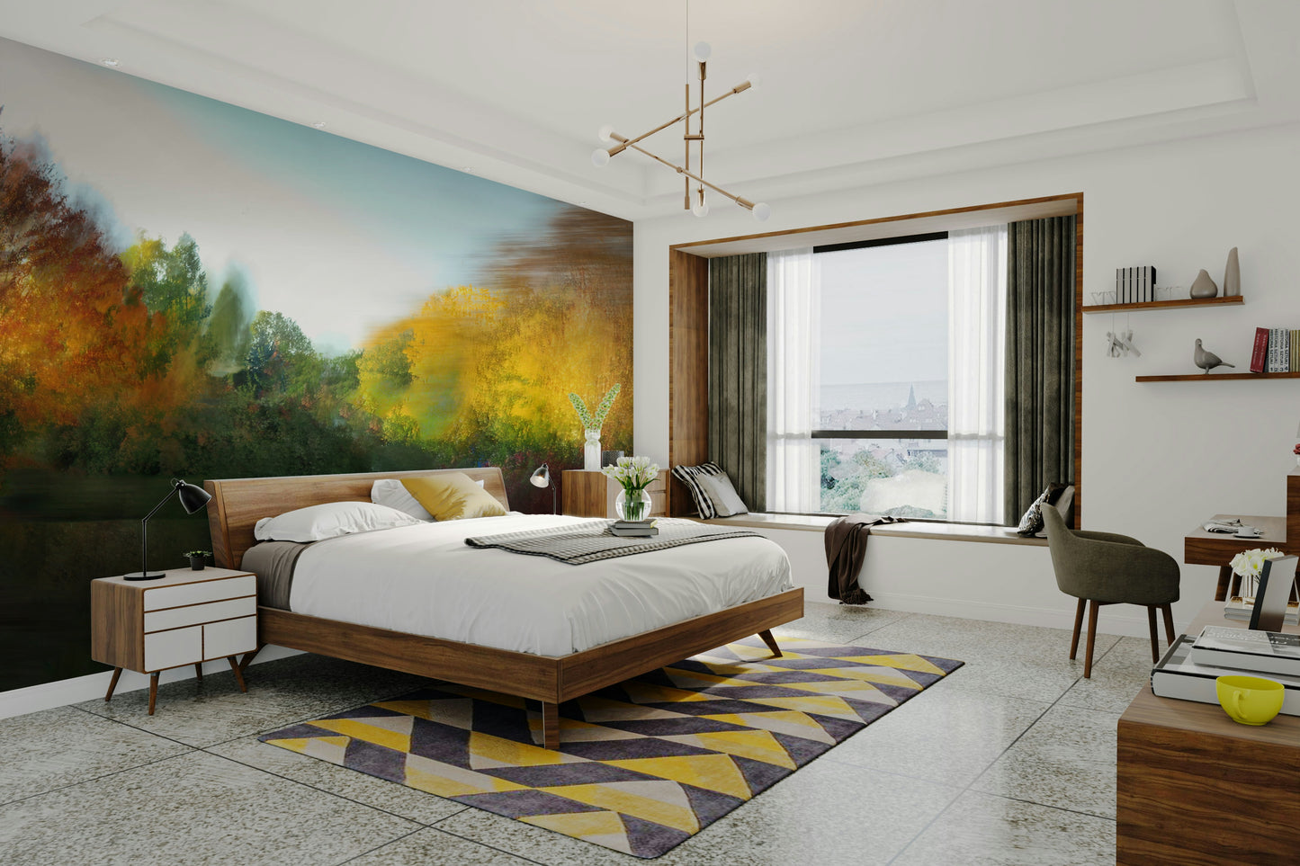 A large-scale art print of a natural scene.

