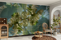 The image has a soft-focus effect, giving it a dreamy, peaceful feel.

