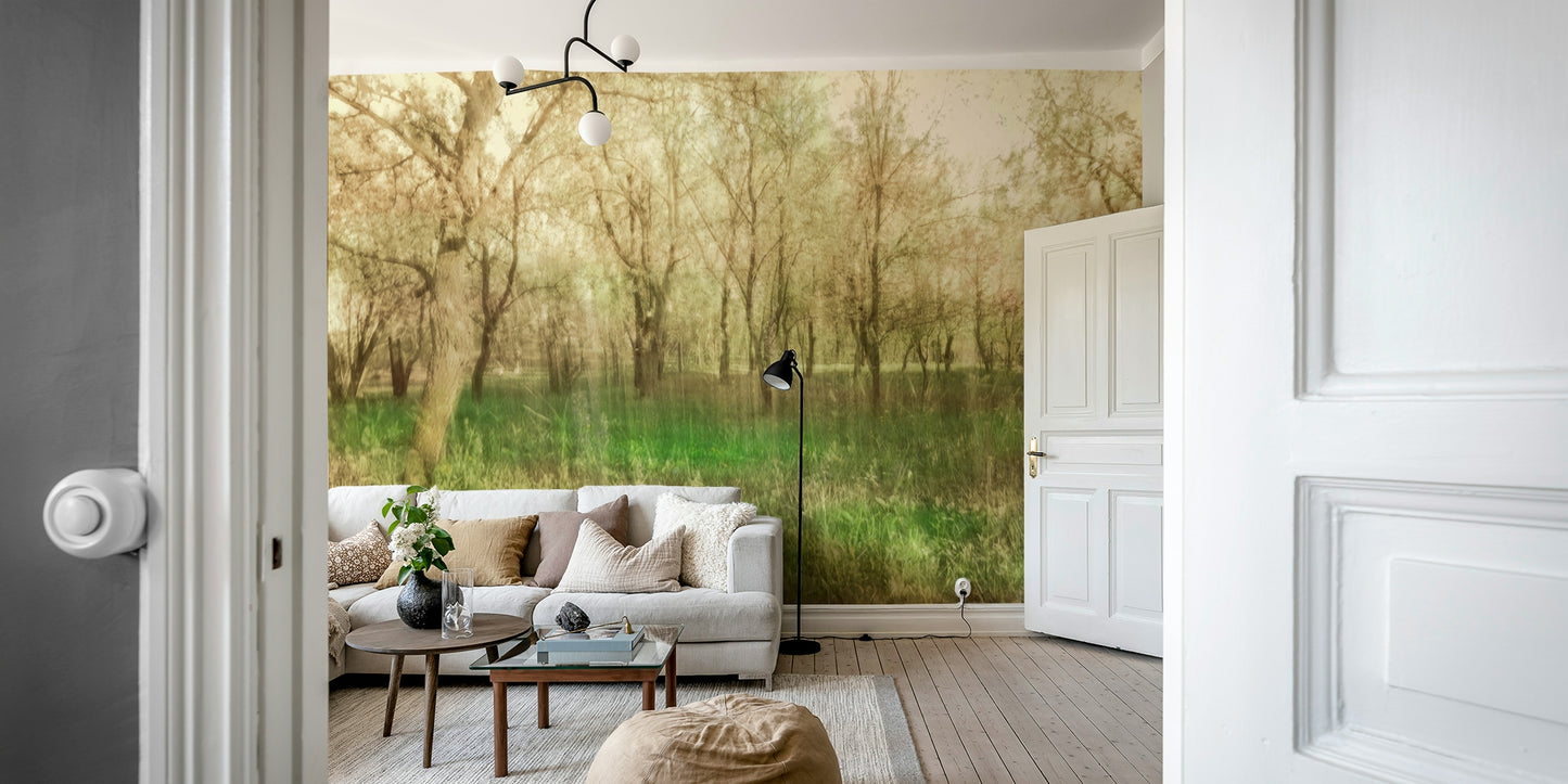 The high-resolution print shows fine details of the tree trunks and leaves.

