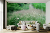 The wall mural is the main feature on a bedroom wall.

