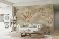 The wall mural is installed on a bedroom or nursery wall.

