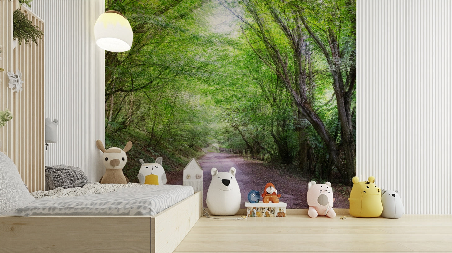 The light creates beautiful patches on the ground.

