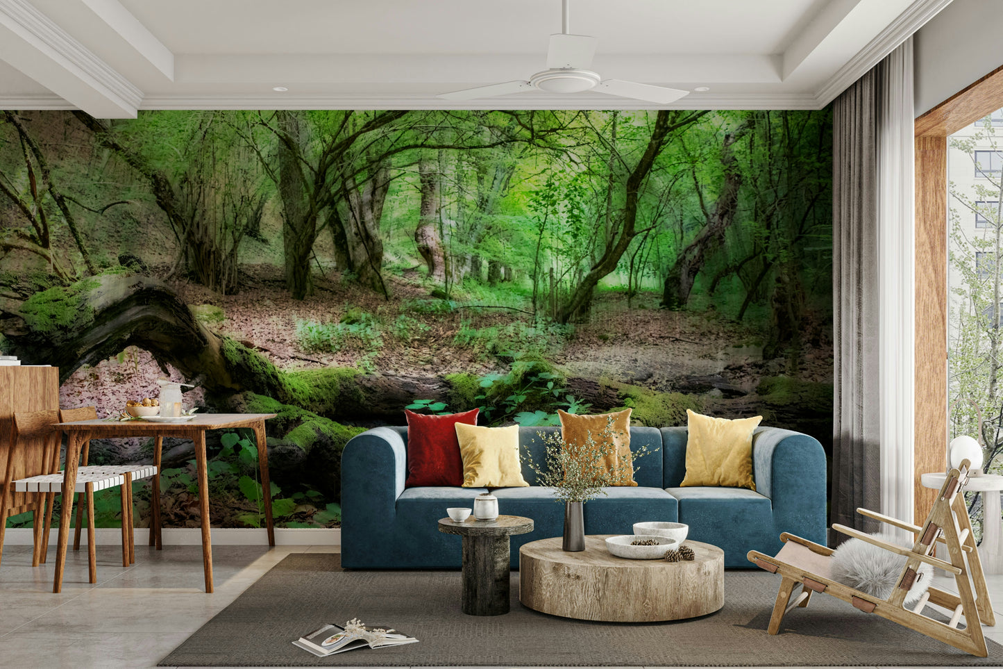 The colors are vibrant greens and browns.

