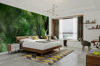 Vibrant green and earthy brown hues.

