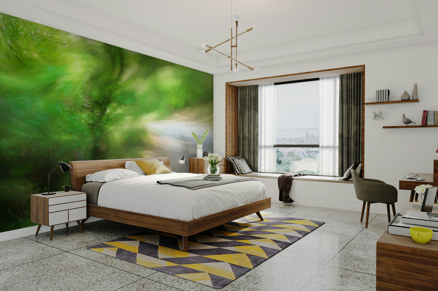 Wall decor evoking tranquility and freshness.

