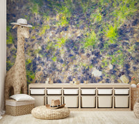 Vibrant greens and natural brown tones.

