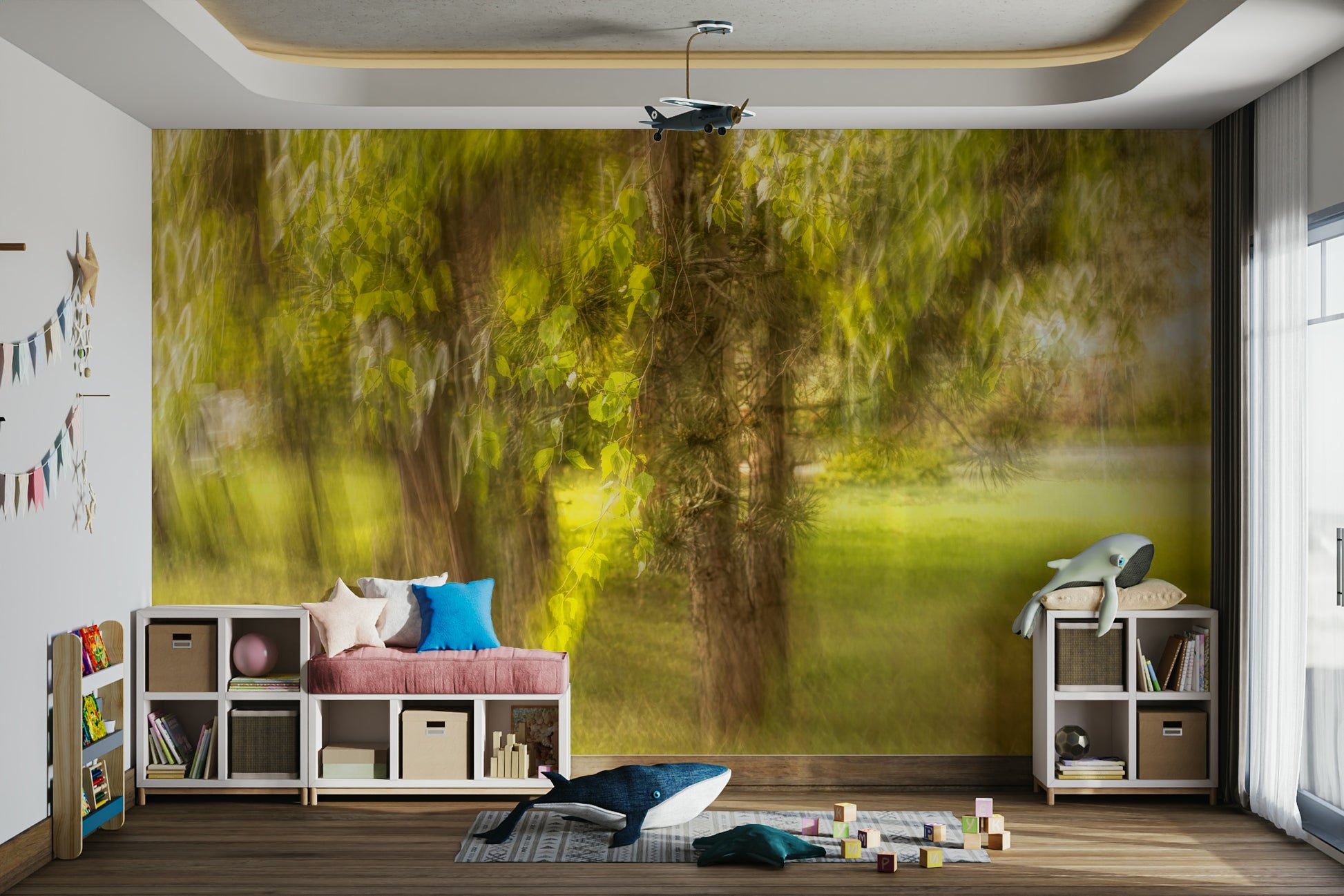 Artistic rendering of forest tranquility.

