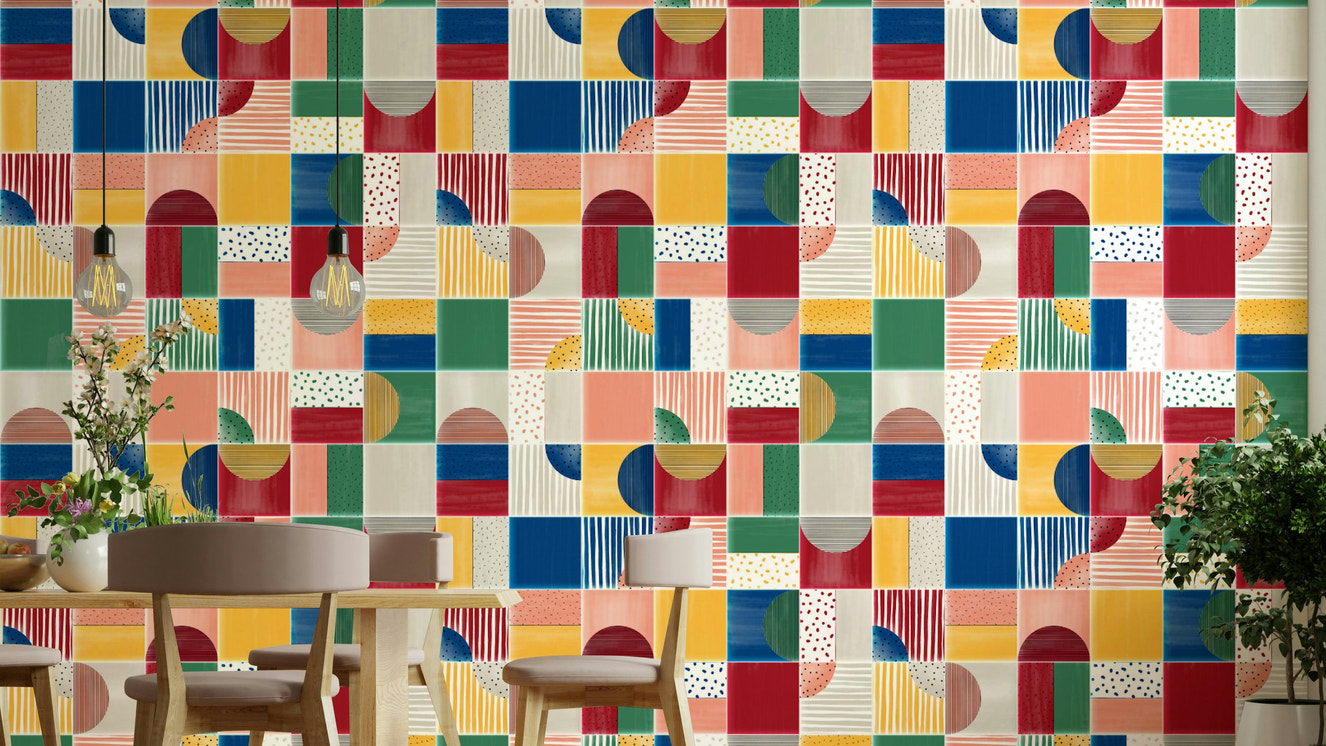 Ideal for a living room, kitchen, or accent wall.

