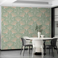 The wallpaper is applied seamlessly, without visible joins.

