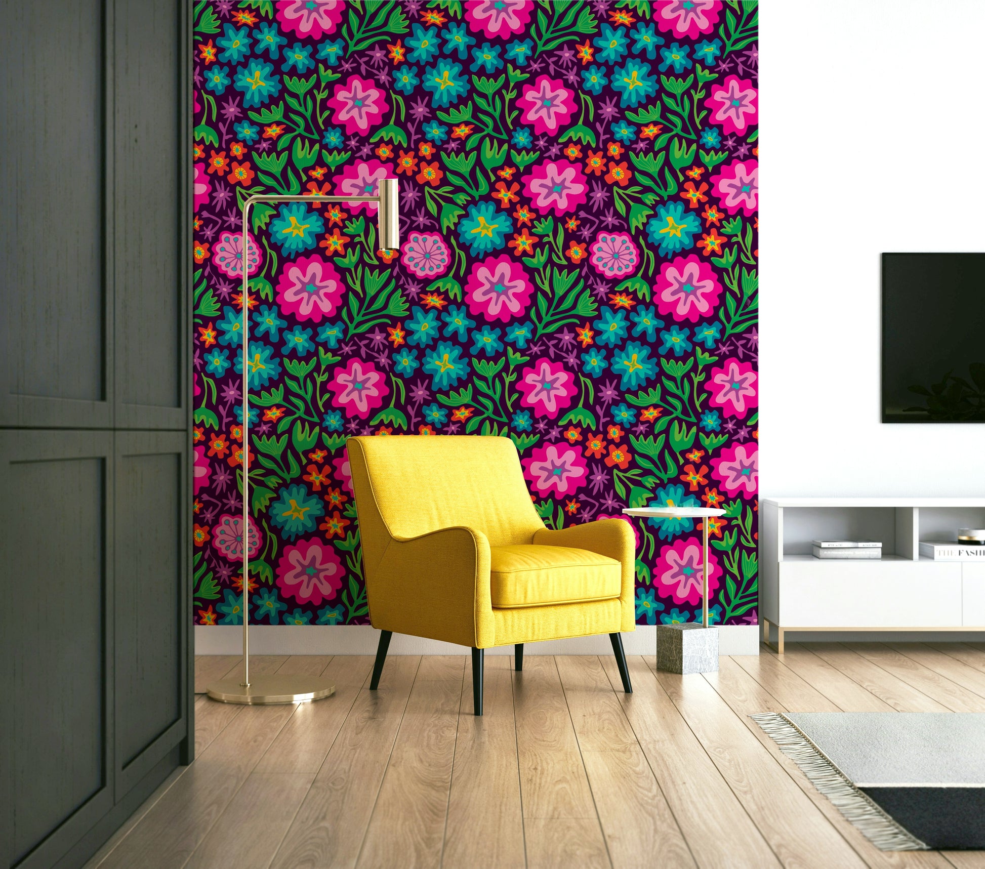 vintage tropical floral design

