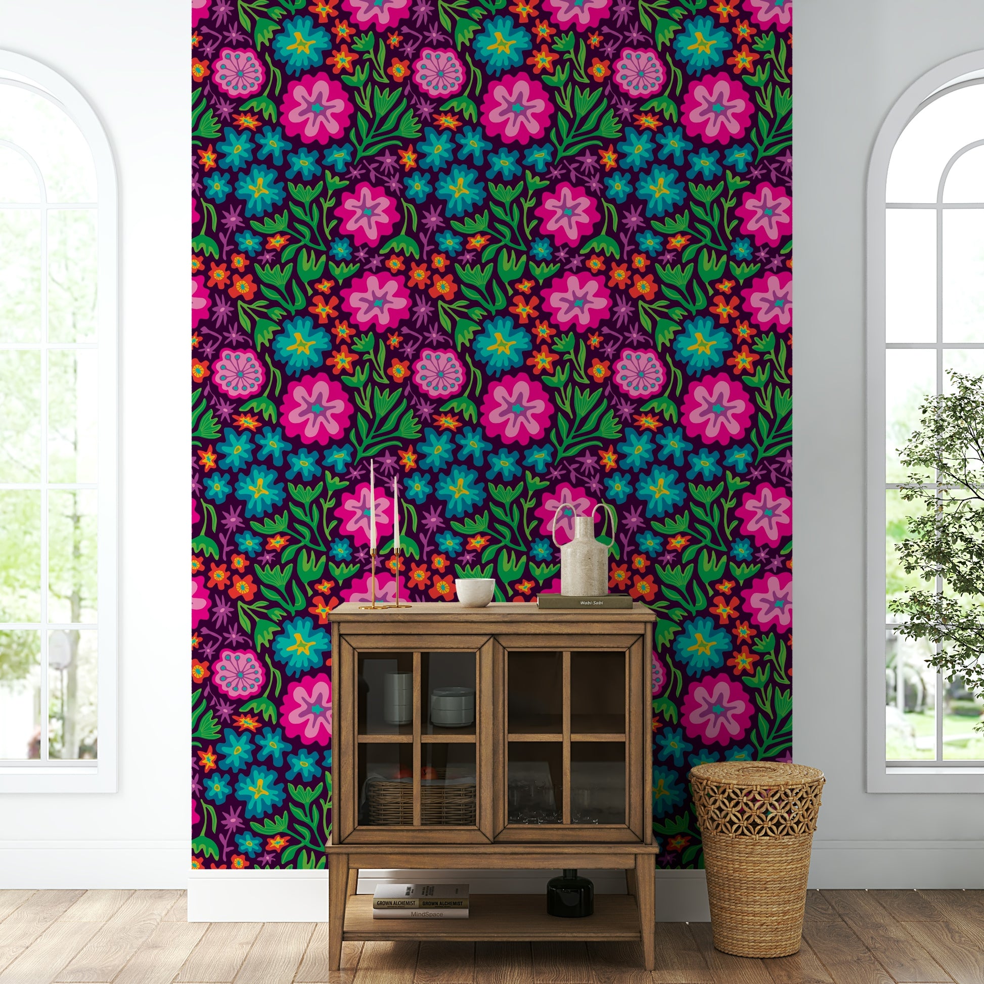 cheerful and vibrant floral pattern

