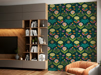 Mid-century modern floral pattern.

