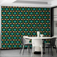 Mid-century modern floral pattern.

