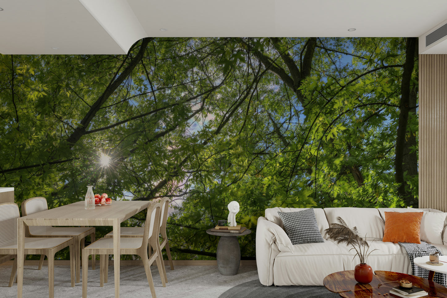 Wall decor evoking tranquility and warmth.

