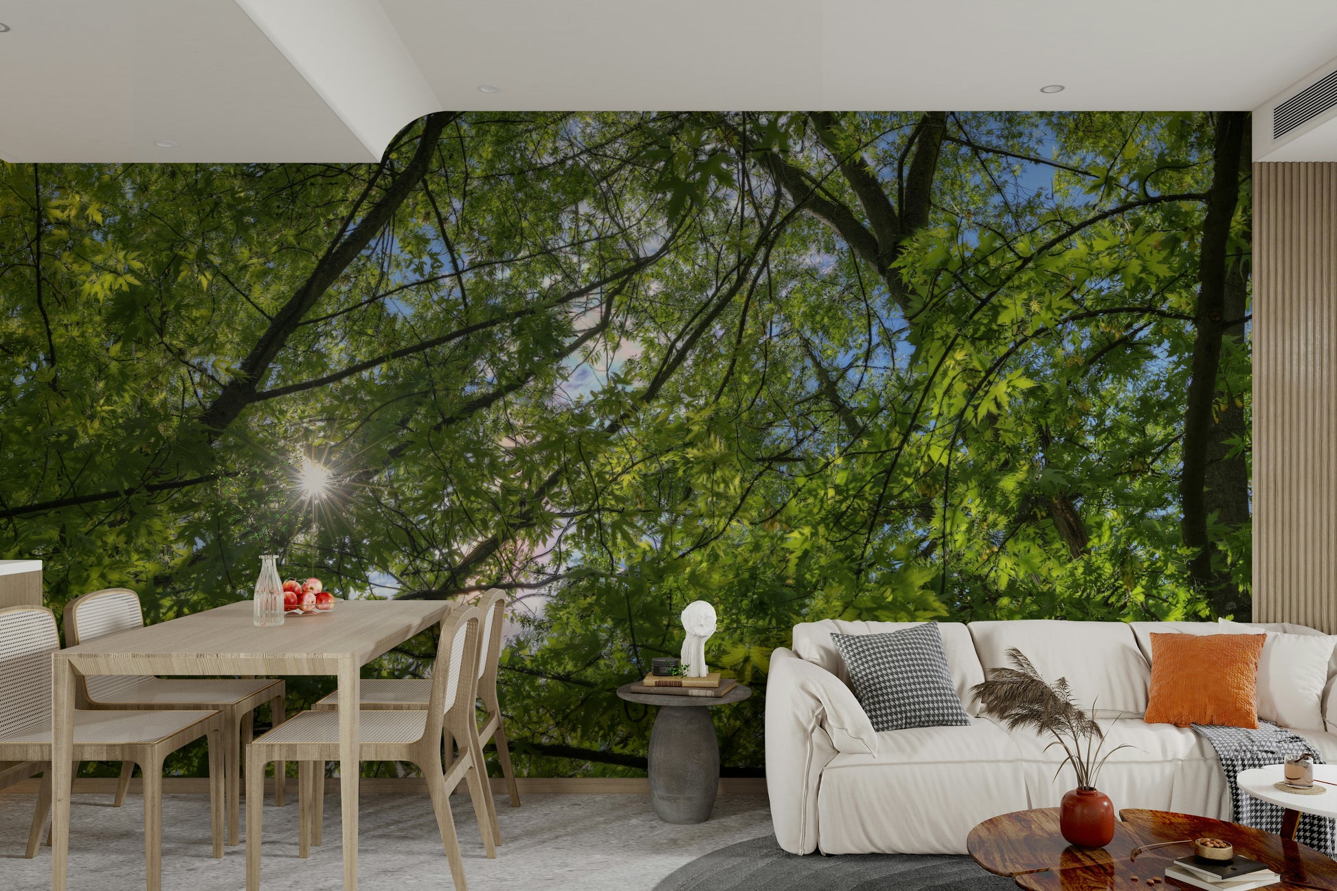 Wall decor evoking tranquility and warmth.

