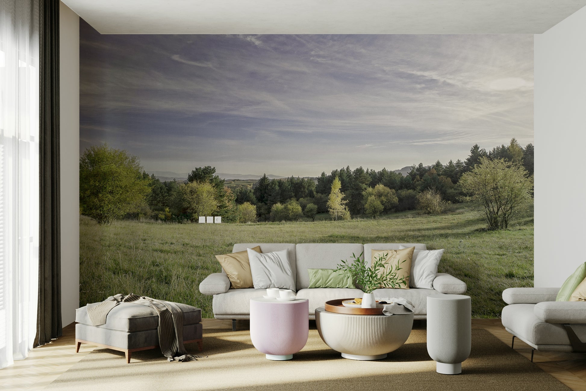 Wall decor evoking tranquility and openness.

