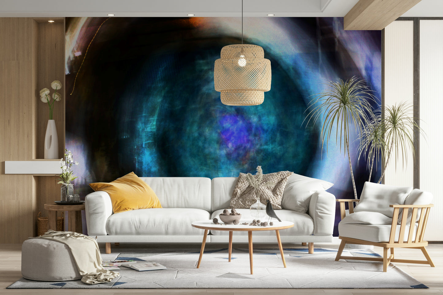 Abstract blue swirl pattern.

