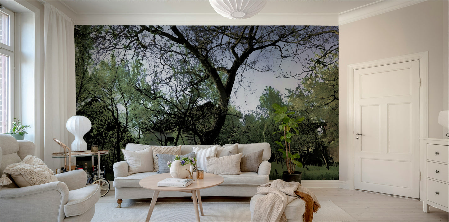 Tranquil trees and abundant greenery.

