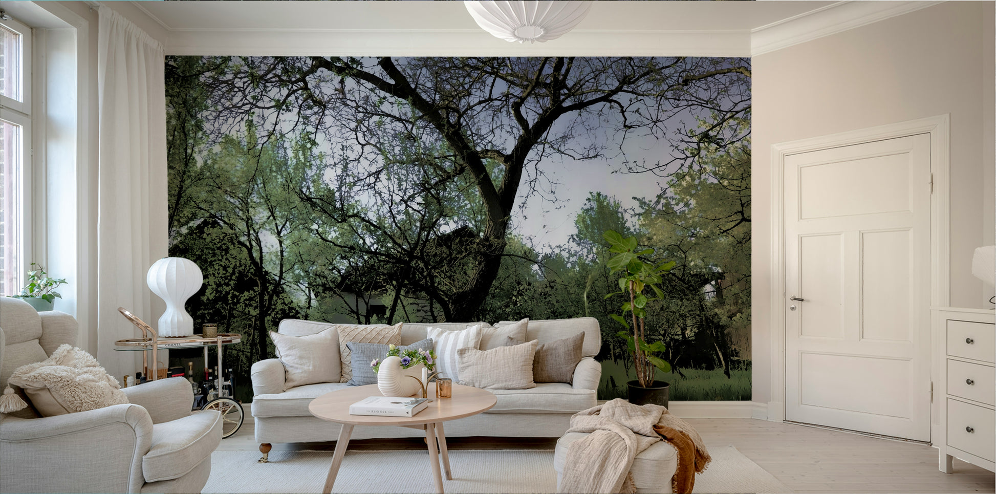 Tranquil trees and abundant greenery.

