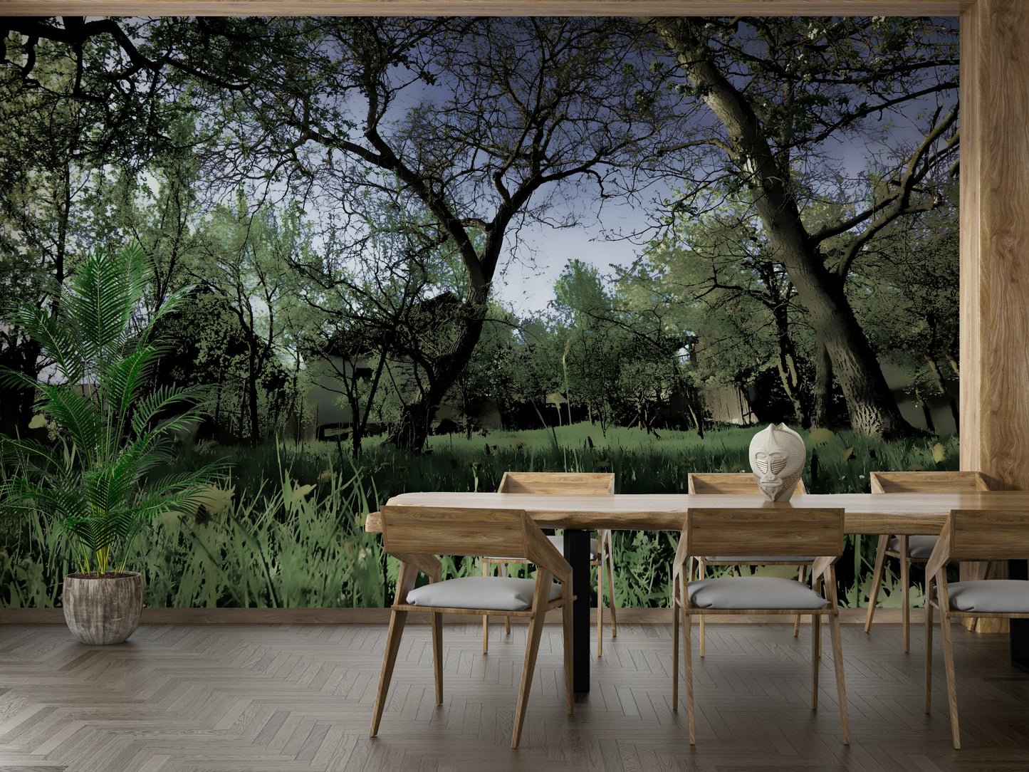 Wall decor evoking tranquility and freshness.

