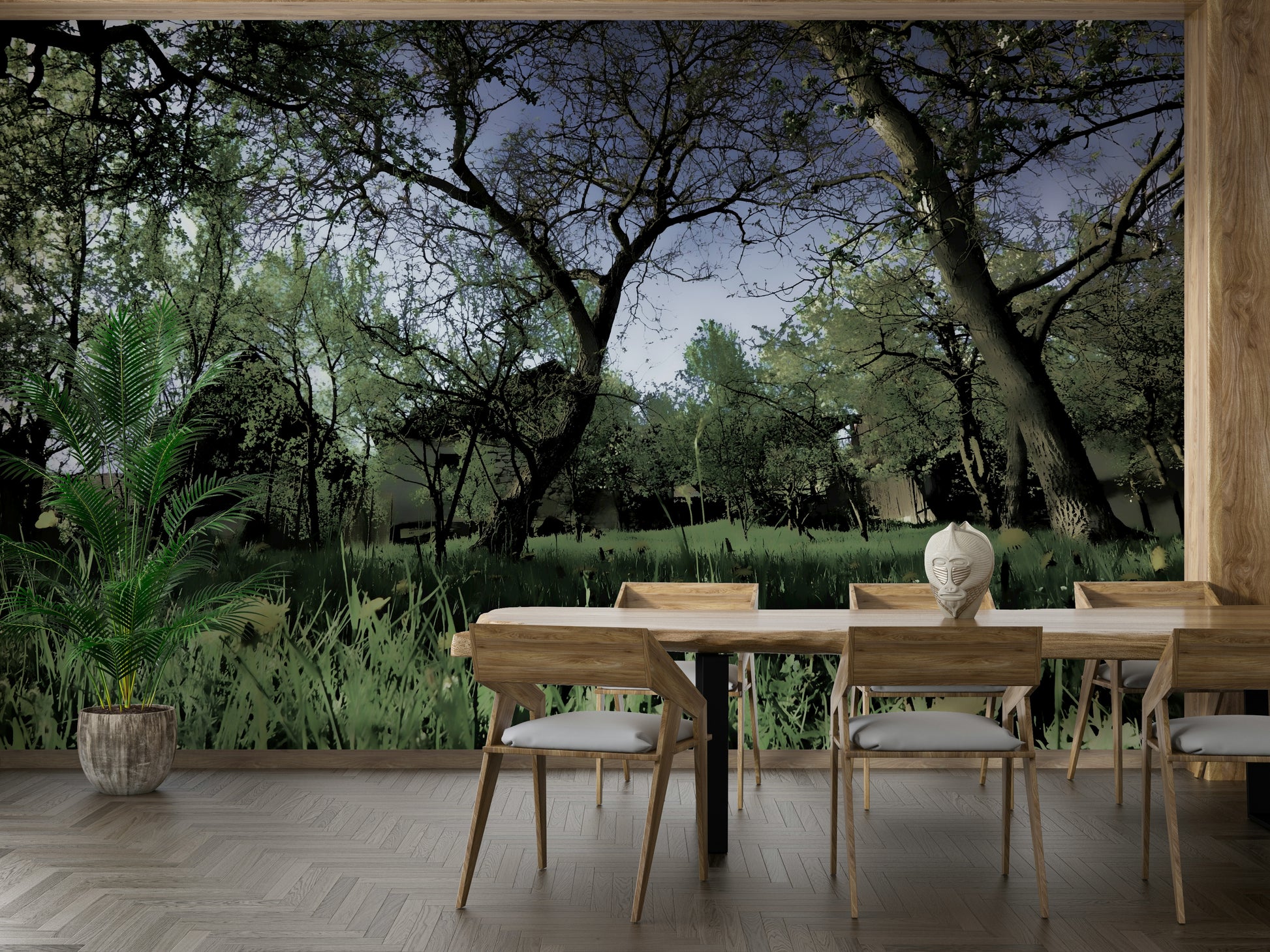 Wall decor evoking tranquility and freshness.

