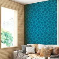 Botanical wallpaper for walls in navy tones
