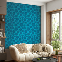 Vertical stripe mural wallpaper in floral print
