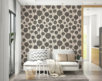 Scandi wallpaper with vintage floral touch
