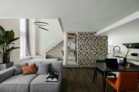 Black and white floral wallpaper design
