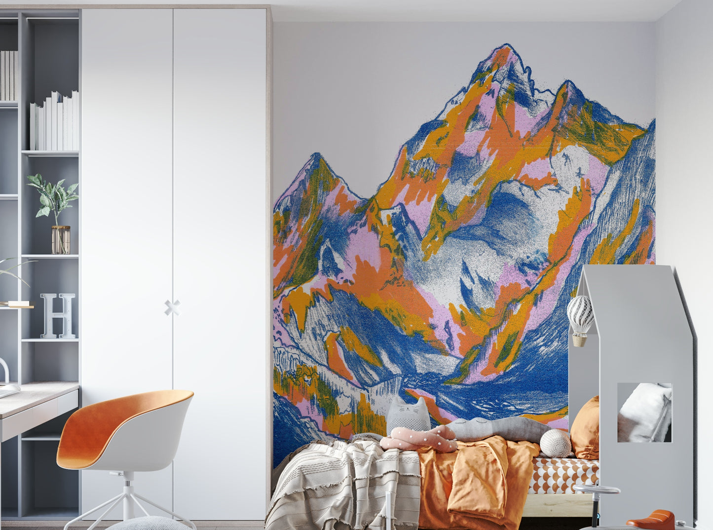 Wallpaper for walls with mountain design

