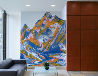 Earth-toned mural wallpaper for calm spaces
