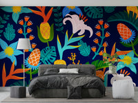 Unique wall mural with cultural influence
