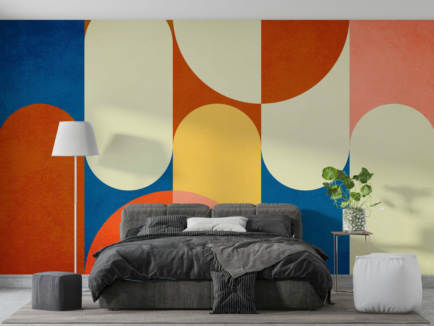 Wall mural featuring dark layered textures

