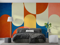 Wall mural featuring dark layered textures
