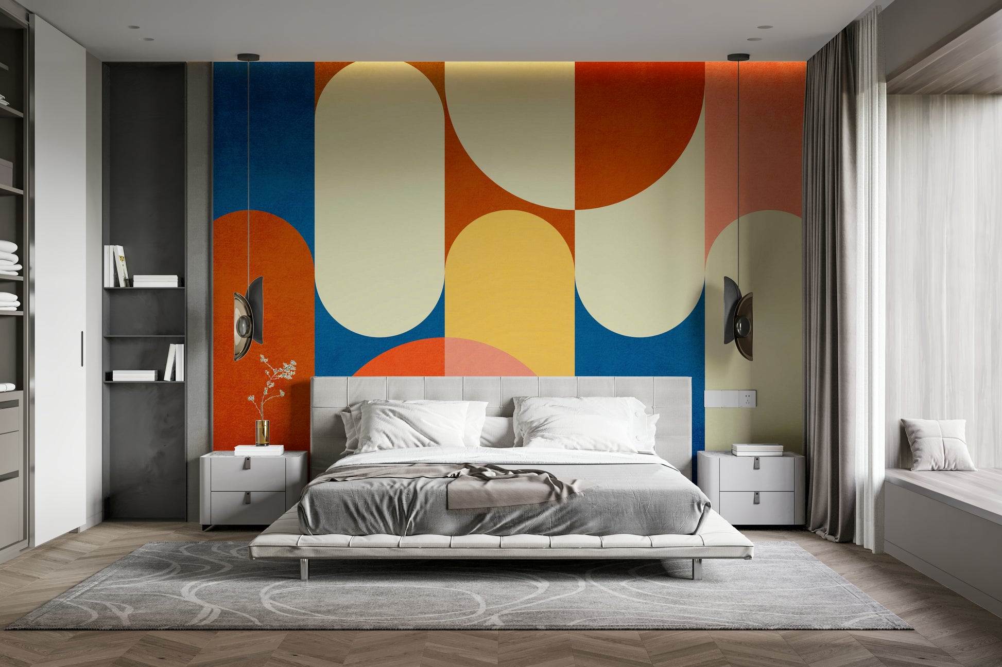 Modern wallpaper for walls with edge
