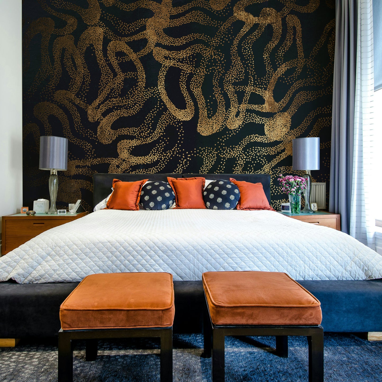 Rich textures and an inviting, warm palette.
