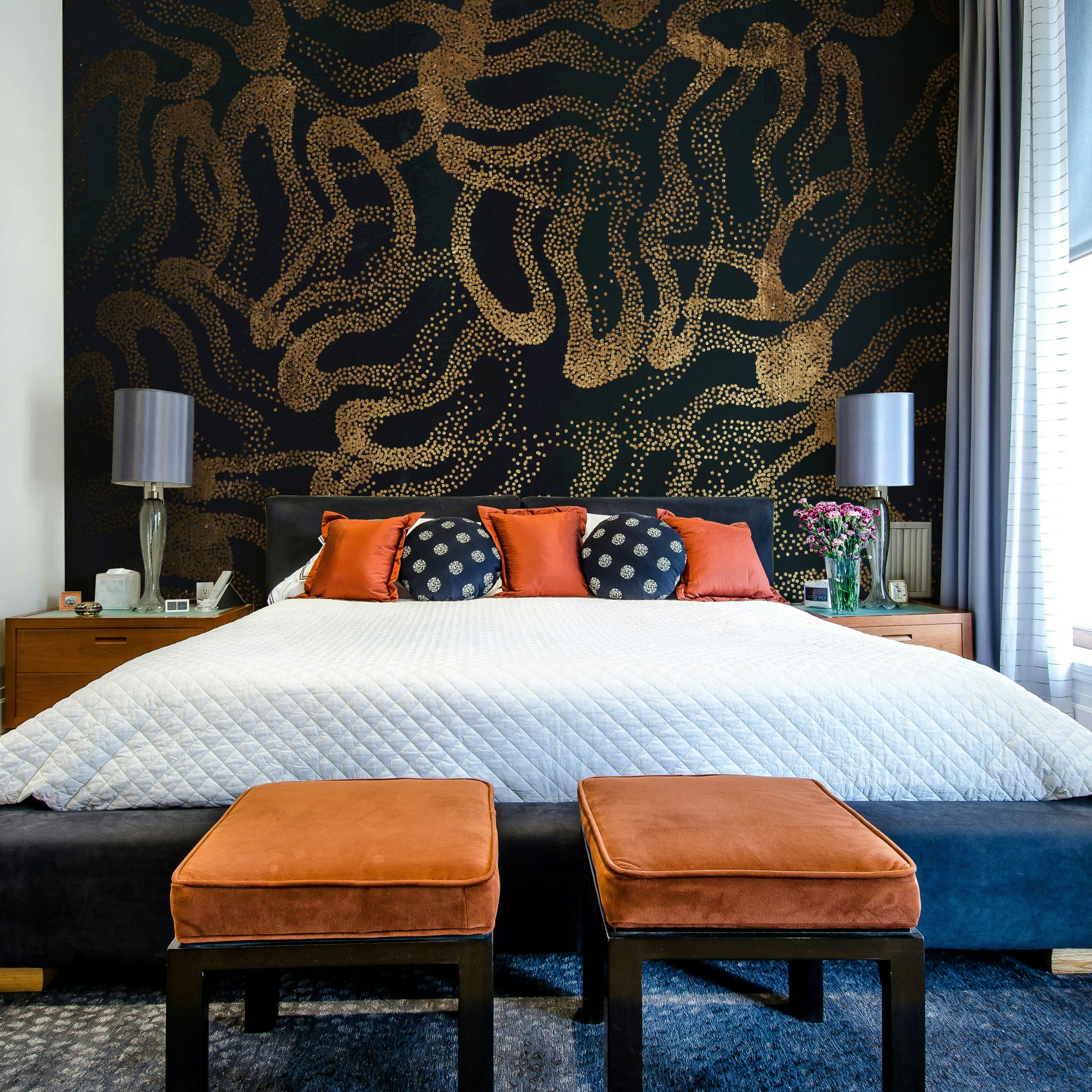 Rich textures and an inviting, warm palette.

