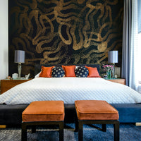 Rich textures and an inviting, warm palette.
