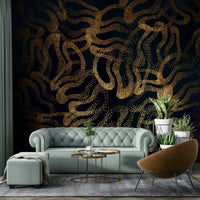 Wall covering evoking a sense of primal beauty.

