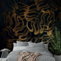 Strong outlines and flat planes of color.

