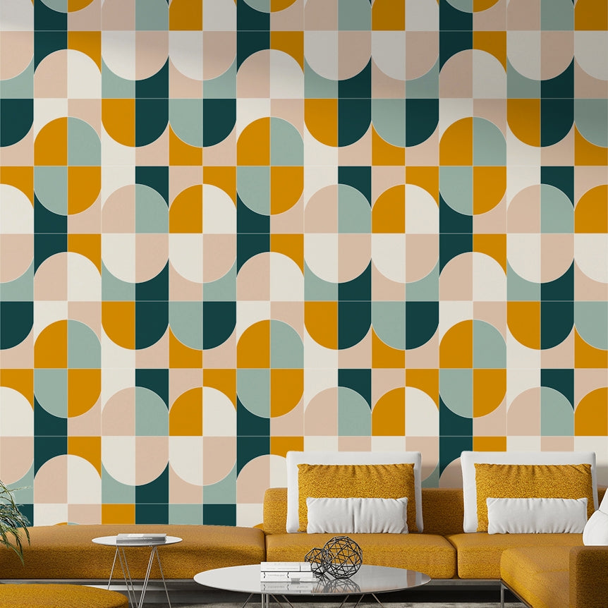 Bold geometric tile pattern.

