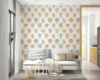 Mural wallpaper with fine wildflower illustrations

